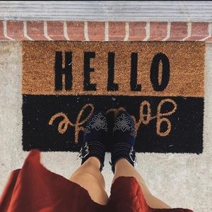 Blue velvet stud booties